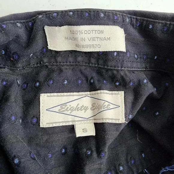 Eighty Eight Blue Long Sleeve Button Up Shirt 100% Cotton Small - Picture 6 of 7